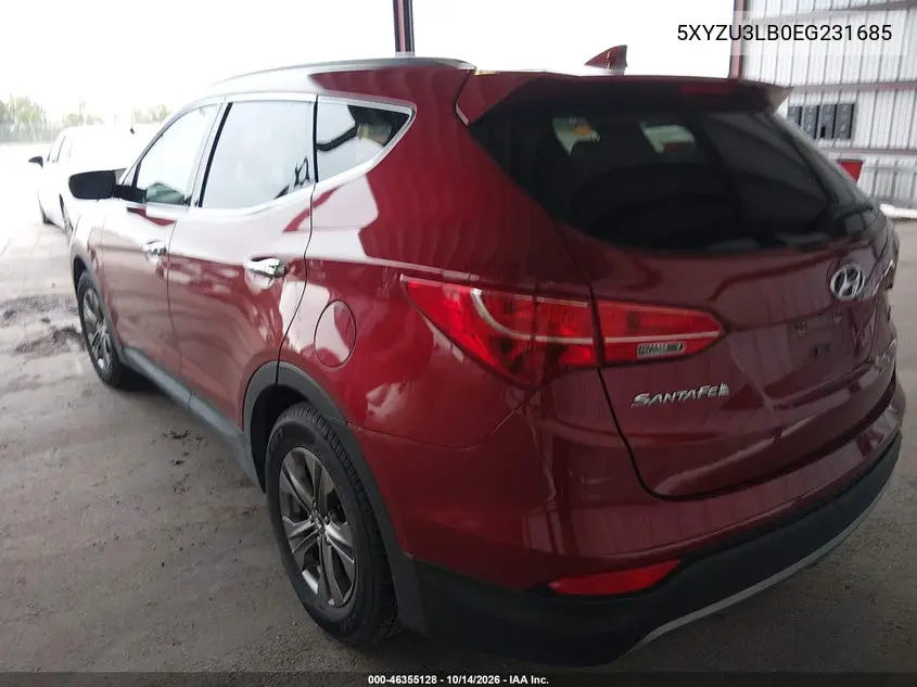 2014 HYUNDAI SANTA FE VIN 5XYZU3LB0EG231685 — фото 3