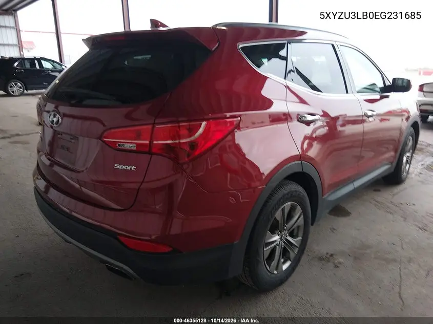 2014 HYUNDAI SANTA FE VIN 5XYZU3LB0EG231685 — фото 4