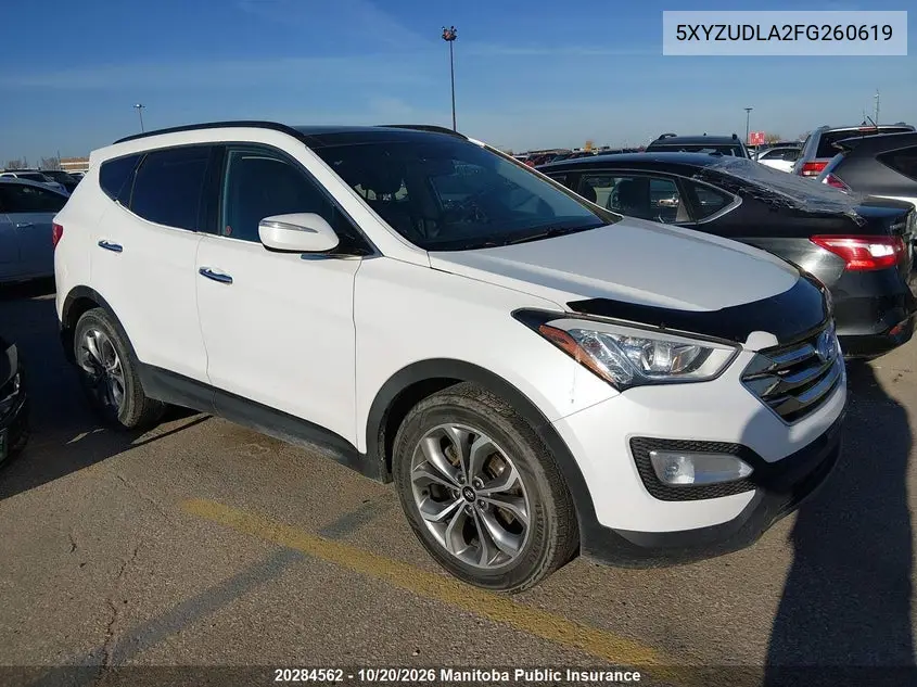 HYUNDAI SANTA FE 2015, VIN 5XYZUDLA2FG260619