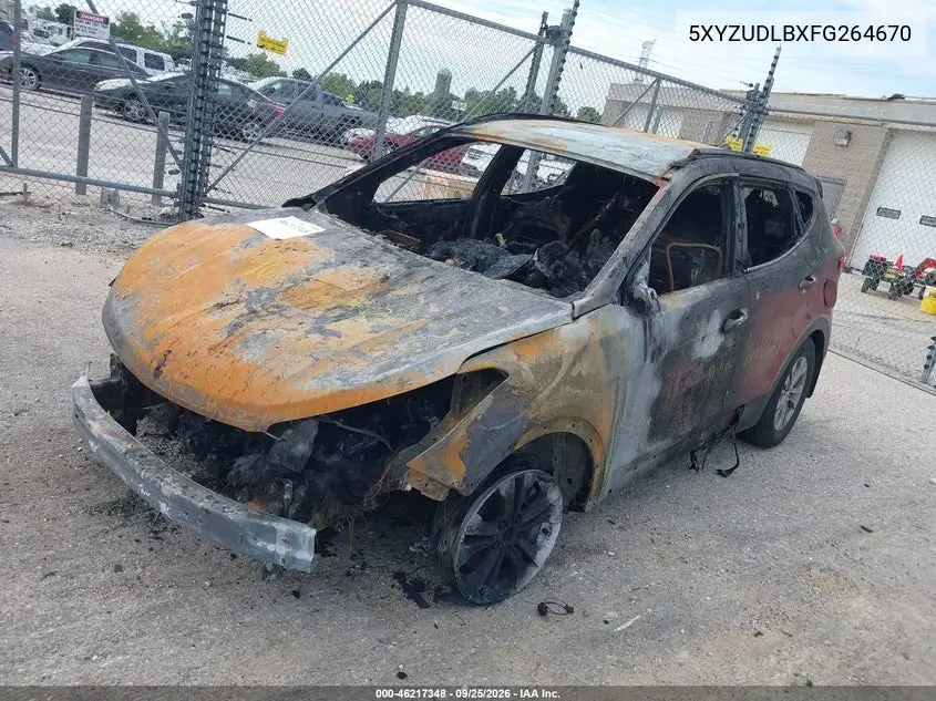 2015 HYUNDAI SANTA FE VIN 5XYZUDLBXFG264670 — фото 2