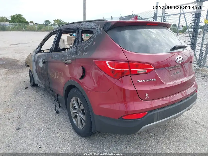 2015 HYUNDAI SANTA FE VIN 5XYZUDLBXFG264670 — фото 3