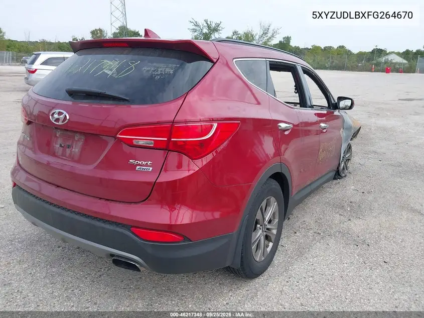 2015 HYUNDAI SANTA FE VIN 5XYZUDLBXFG264670 — фото 4