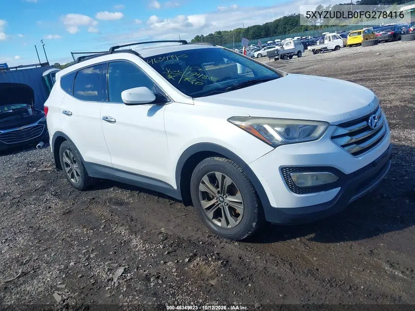 HYUNDAI SANTA FE 2015, VIN 5XYZUDLB0FG278416