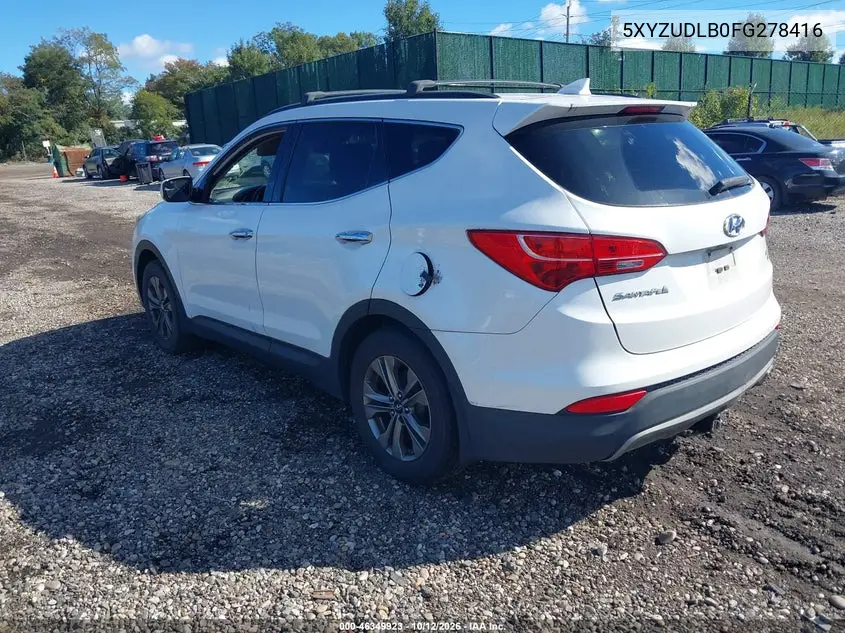 2015 HYUNDAI SANTA FE VIN 5XYZUDLB0FG278416 — фото 3
