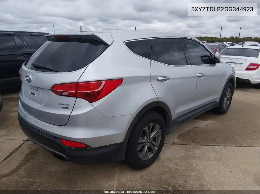 2016 HYUNDAI SANTA FE VIN 5XYZTDLB2GG344923 — фото 4