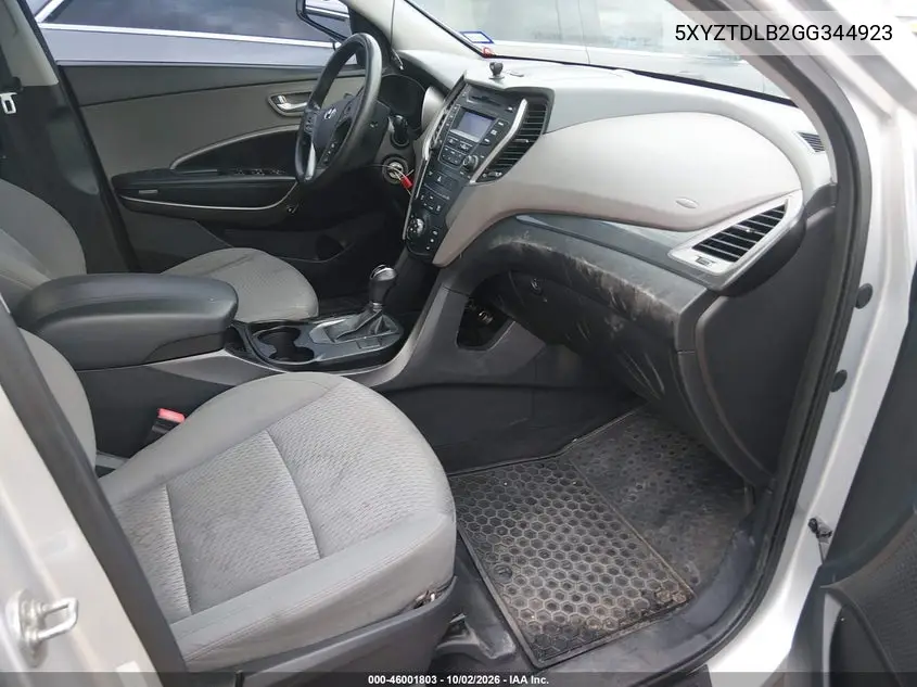 2016 HYUNDAI SANTA FE VIN 5XYZTDLB2GG344923 — фото 5