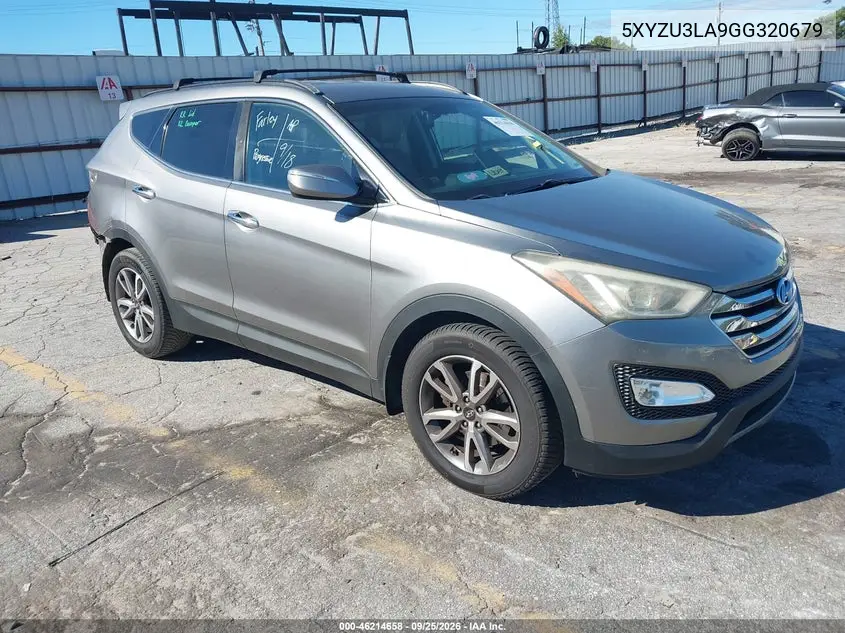 HYUNDAI SANTA FE 2016, VIN 5XYZU3LA9GG320679