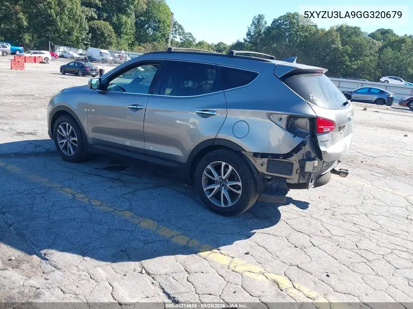 2016 HYUNDAI SANTA FE VIN 5XYZU3LA9GG320679 — фото 3