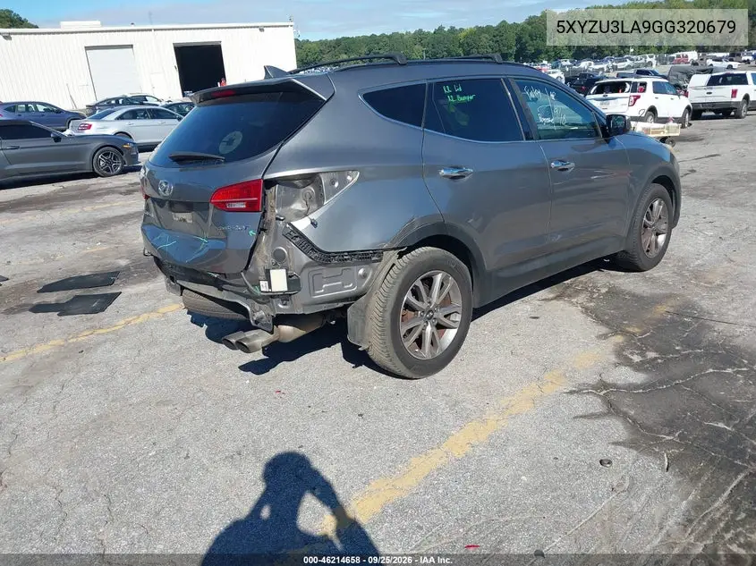 2016 HYUNDAI SANTA FE VIN 5XYZU3LA9GG320679 — фото 4