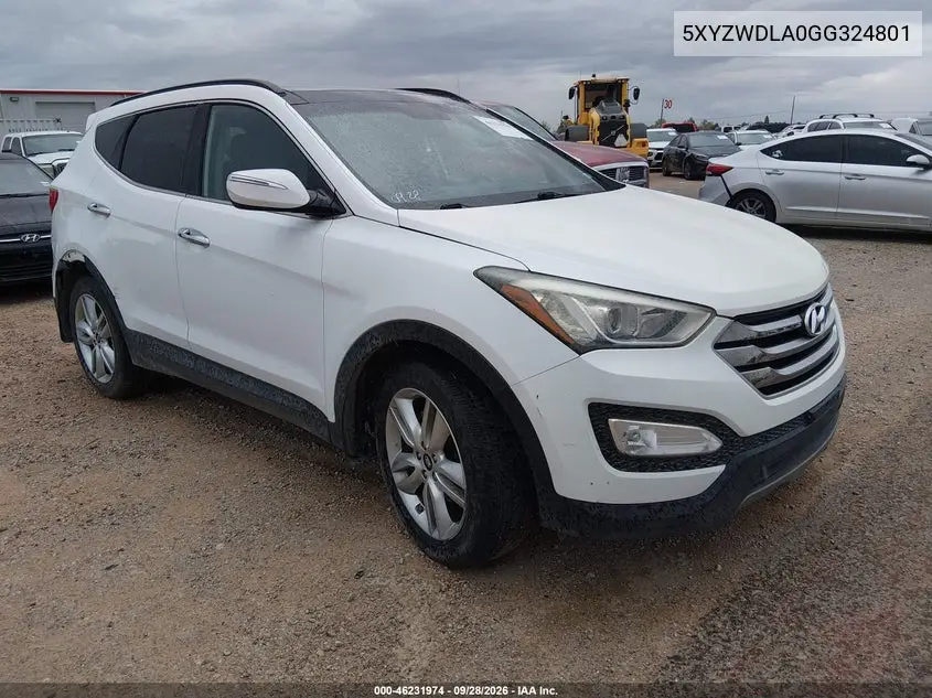 HYUNDAI SANTA FE 2016, VIN 5XYZWDLA0GG324801