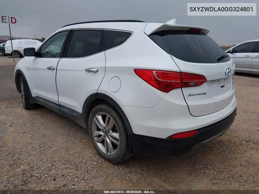 2016 HYUNDAI SANTA FE VIN 5XYZWDLA0GG324801 — фото 3