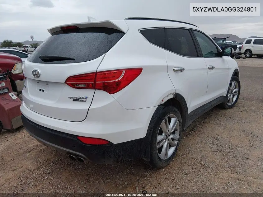 2016 HYUNDAI SANTA FE VIN 5XYZWDLA0GG324801 — фото 4