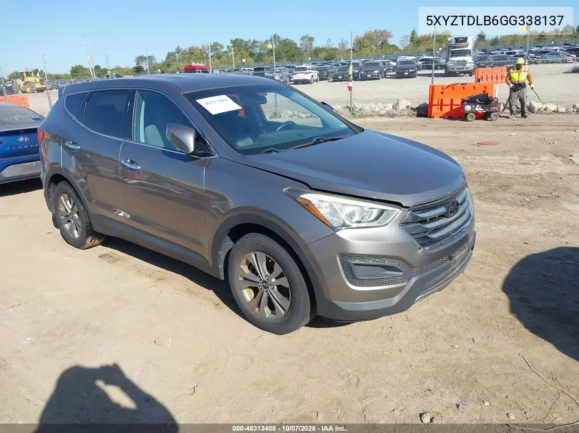 HYUNDAI SANTA FE 2016, VIN 5XYZTDLB6GG338137