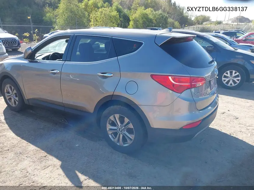 2016 HYUNDAI SANTA FE VIN 5XYZTDLB6GG338137 — фото 3