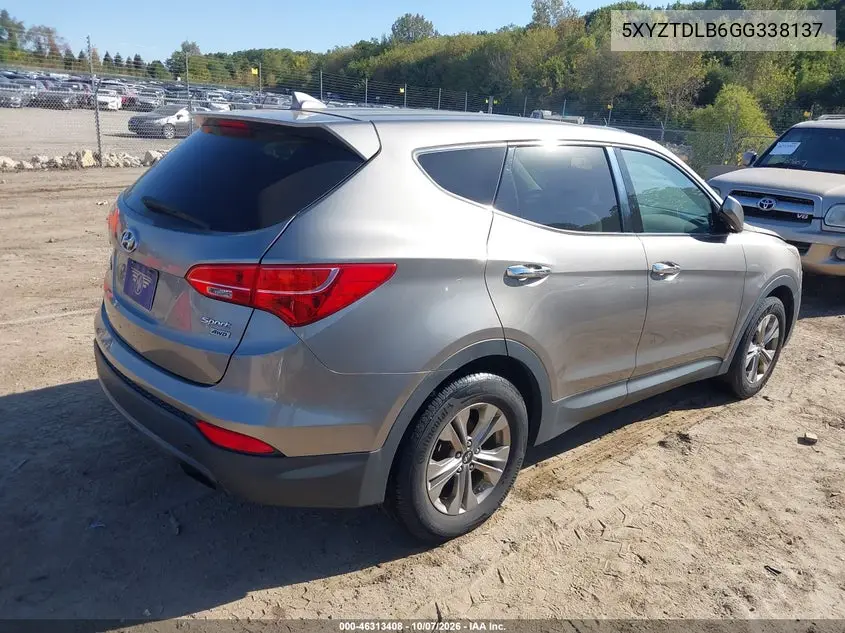 2016 HYUNDAI SANTA FE VIN 5XYZTDLB6GG338137 — фото 4