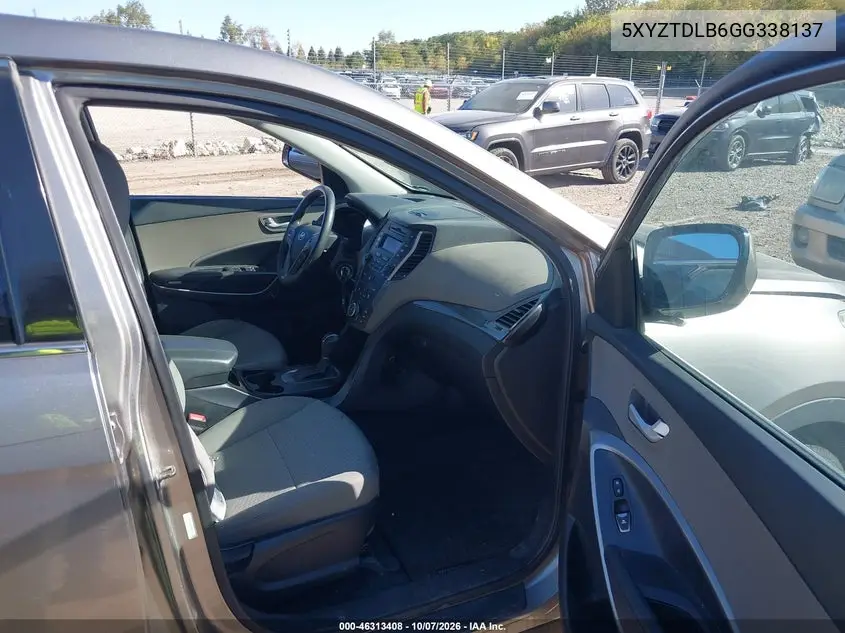 2016 HYUNDAI SANTA FE VIN 5XYZTDLB6GG338137 — фото 5