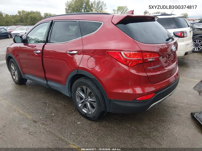 2016 HYUNDAI SANTA FE VIN 5XYZUDLB3GG374817 — фото 3