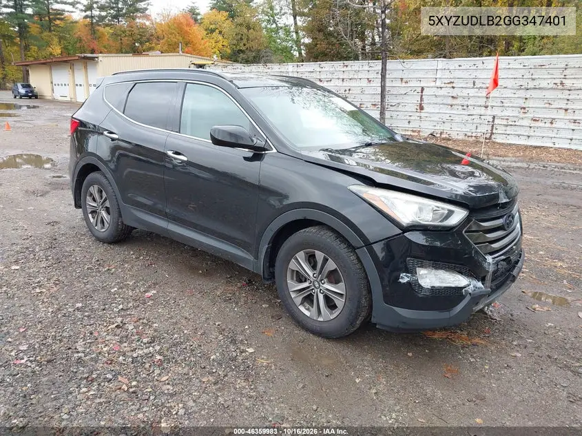 HYUNDAI SANTA FE 2016, VIN 5XYZUDLB2GG347401