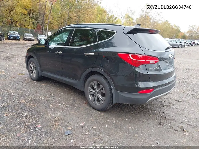 2016 HYUNDAI SANTA FE VIN 5XYZUDLB2GG347401 — фото 3