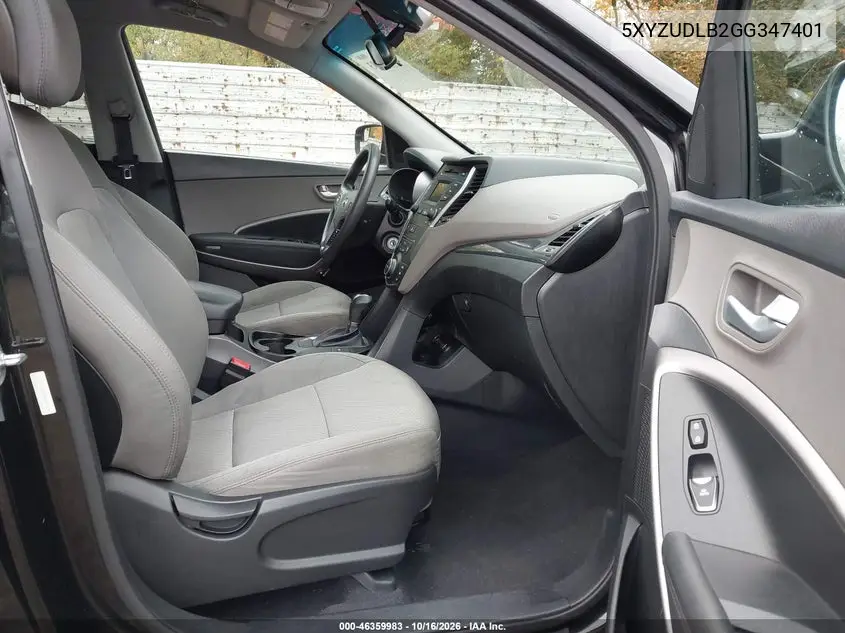 2016 HYUNDAI SANTA FE VIN 5XYZUDLB2GG347401 — фото 5