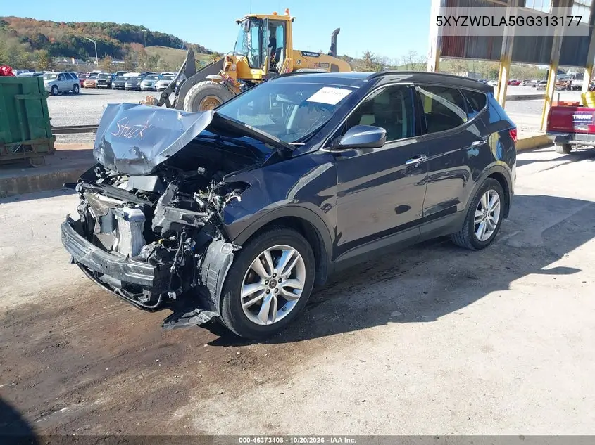 2016 HYUNDAI SANTA FE VIN 5XYZWDLA5GG313177 — фото 2