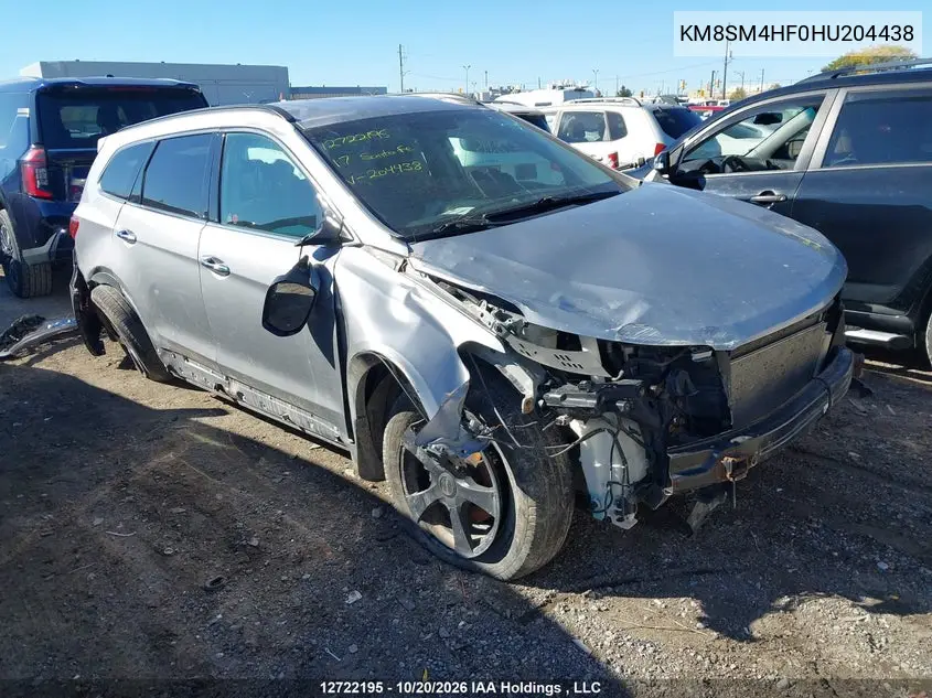 HYUNDAI SANTA FE 2017, VIN KM8SM4HF0HU204438