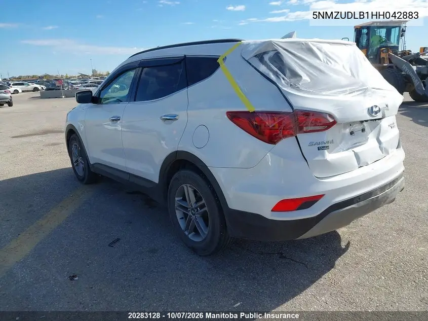 2017 HYUNDAI SANTA FE VIN 5NMZUDLB1HH042883 — фото 3