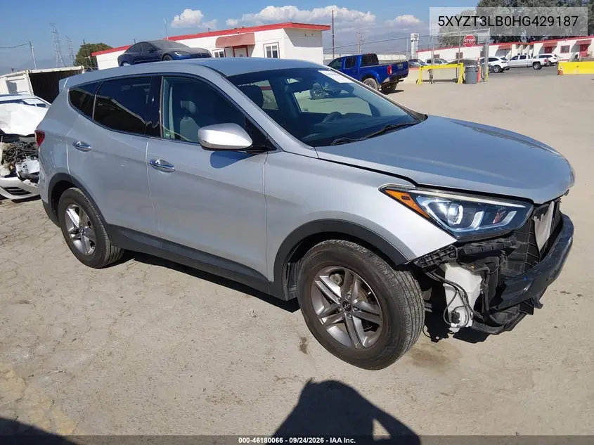 HYUNDAI SANTA FE 2017, VIN 5XYZT3LB0HG429187