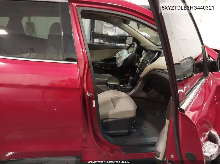 2017 HYUNDAI SANTA FE VIN 5XYZTDLB3HG440321 — фото 5