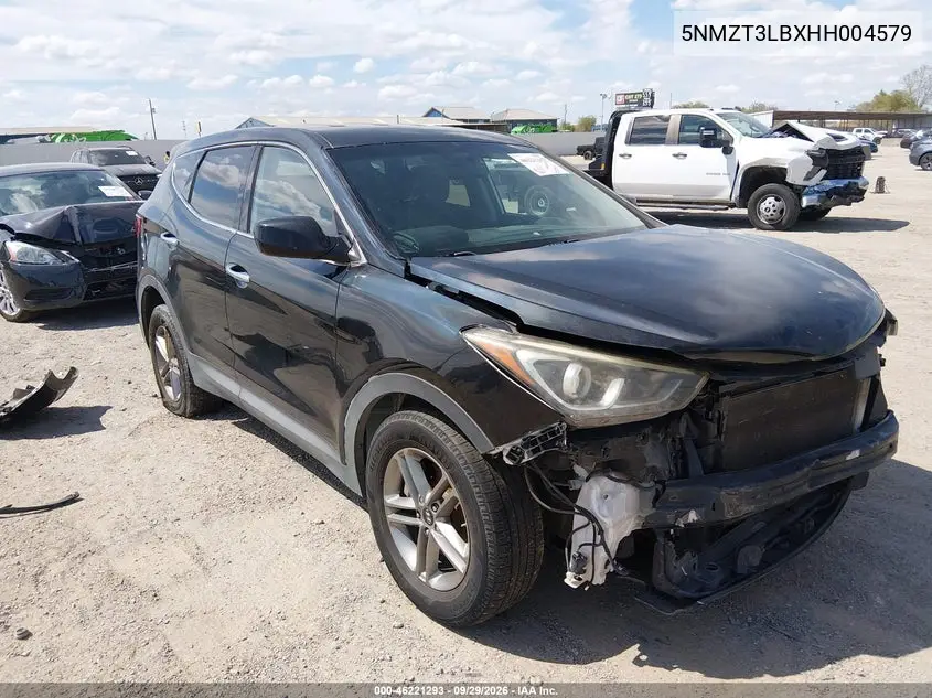 HYUNDAI SANTA FE 2017, VIN 5NMZT3LBXHH004579