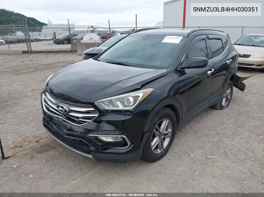 2017 HYUNDAI SANTA FE VIN 5NMZU3LB4HH030351 — фото 2