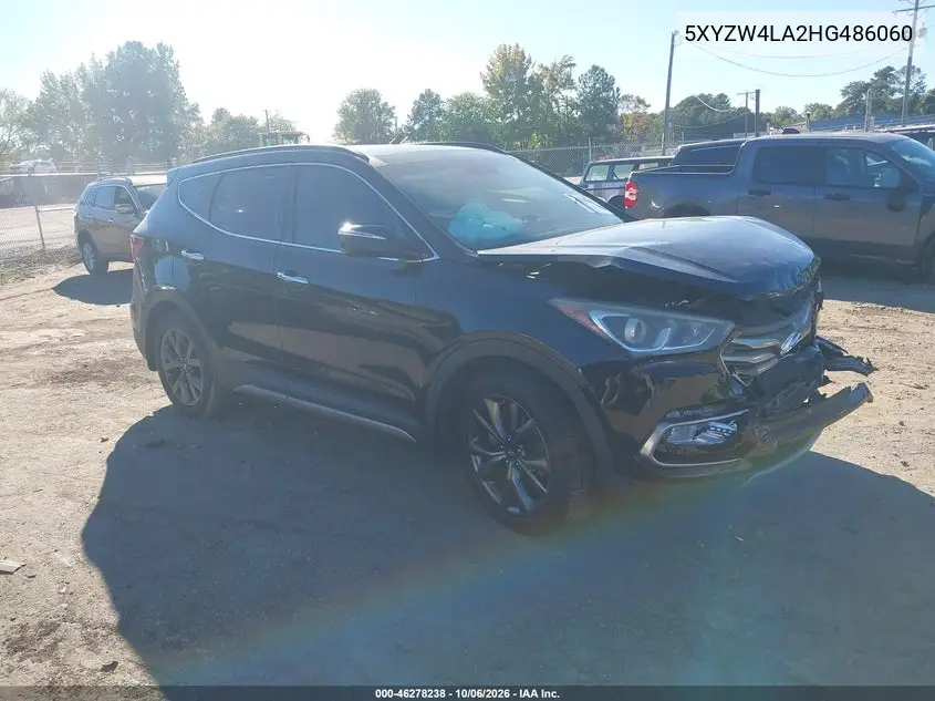HYUNDAI SANTA FE 2017, VIN 5XYZW4LA2HG486060