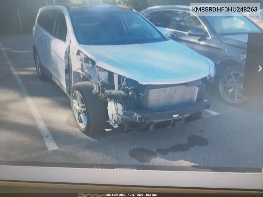 HYUNDAI SANTA FE 2017, VIN KM8SRDHF0HU248263