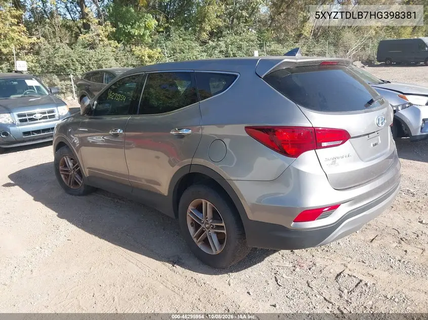 2017 HYUNDAI SANTA FE VIN 5XYZTDLB7HG398381 — фото 3