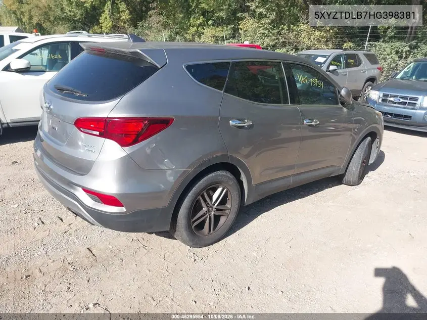 2017 HYUNDAI SANTA FE VIN 5XYZTDLB7HG398381 — фото 4