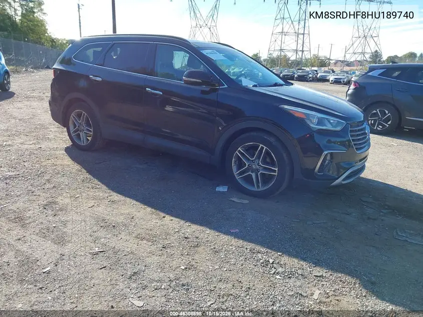 HYUNDAI SANTA FE 2017, VIN KM8SRDHF8HU189740