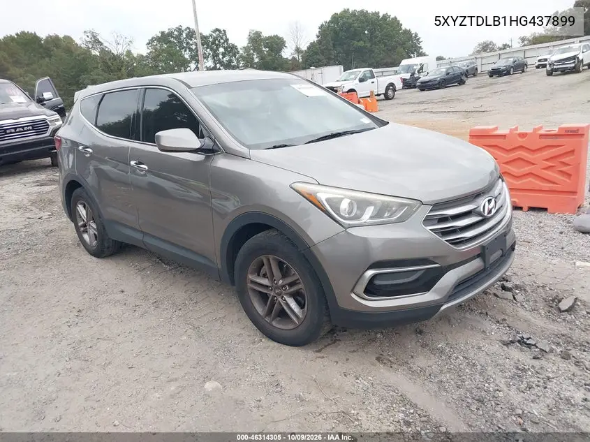 HYUNDAI SANTA FE 2017, VIN 5XYZTDLB1HG437899