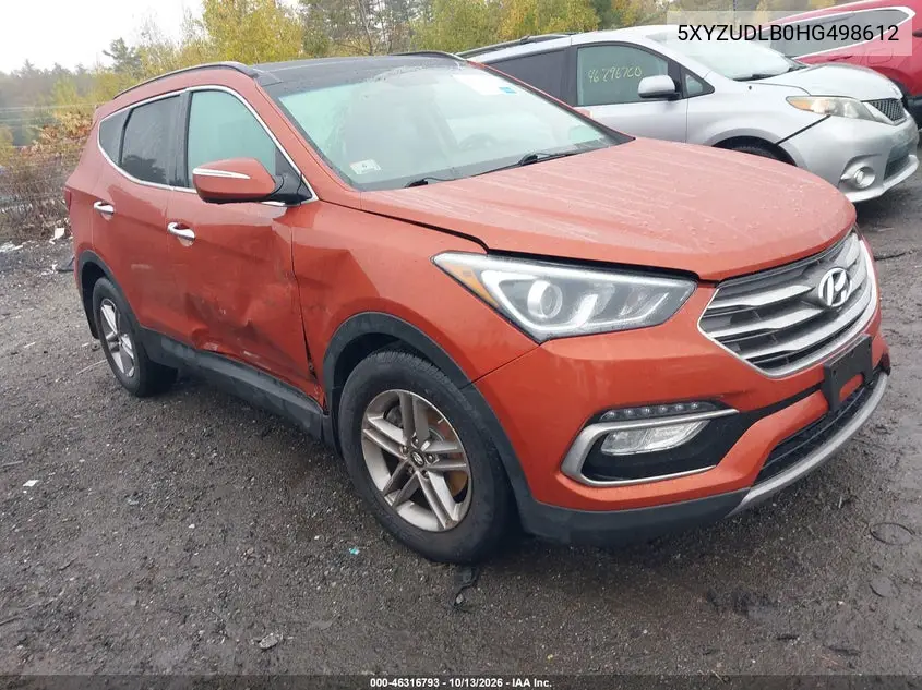 HYUNDAI SANTA FE 2017, VIN 5XYZUDLB0HG498612