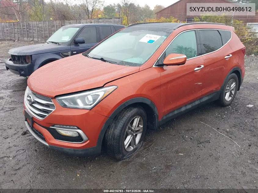 2017 HYUNDAI SANTA FE VIN 5XYZUDLB0HG498612 — фото 2