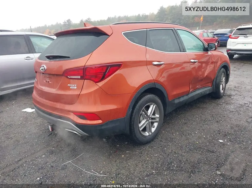 2017 HYUNDAI SANTA FE VIN 5XYZUDLB0HG498612 — фото 4