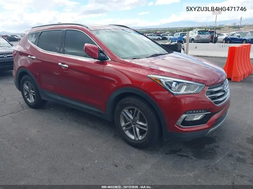 HYUNDAI SANTA FE 2017, VIN 5XYZU3LB4HG471746