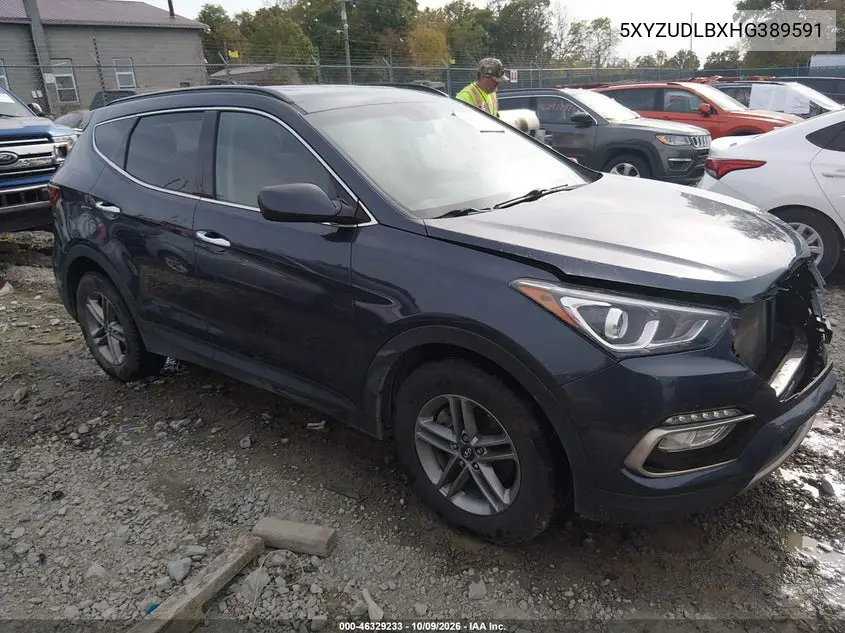 HYUNDAI SANTA FE 2017, VIN 5XYZUDLBXHG389591
