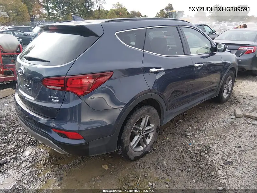 2017 HYUNDAI SANTA FE VIN 5XYZUDLBXHG389591 — фото 4