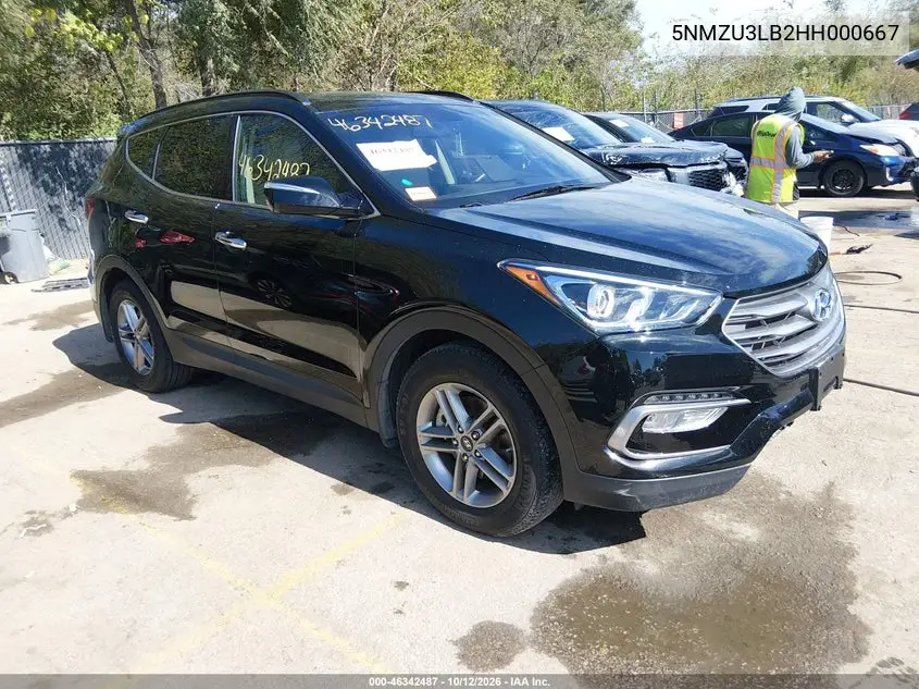 HYUNDAI SANTA FE 2017, VIN 5NMZU3LB2HH000667