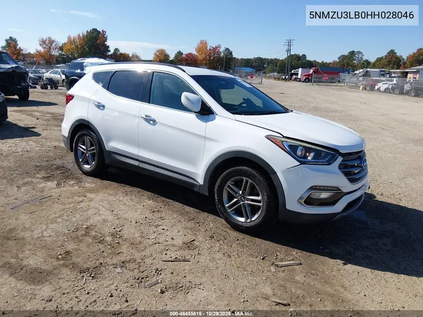 HYUNDAI SANTA FE 2017, VIN 5NMZU3LB0HH028046