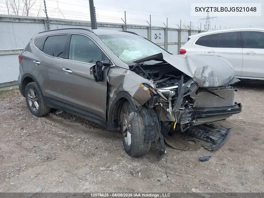 HYUNDAI SANTA FE 2018, VIN 5XYZT3LB0JG521048