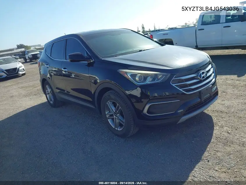 HYUNDAI SANTA FE 2018, VIN 5XYZT3LB4JG543036