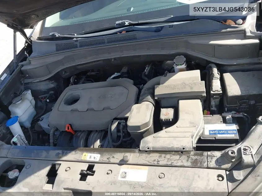 2018 HYUNDAI SANTA FE VIN 5XYZT3LB4JG543036 — фото 10