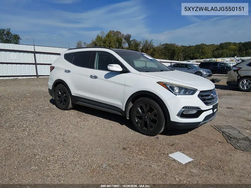 HYUNDAI SANTA FE 2018, VIN 5XYZW4LA0JG550151