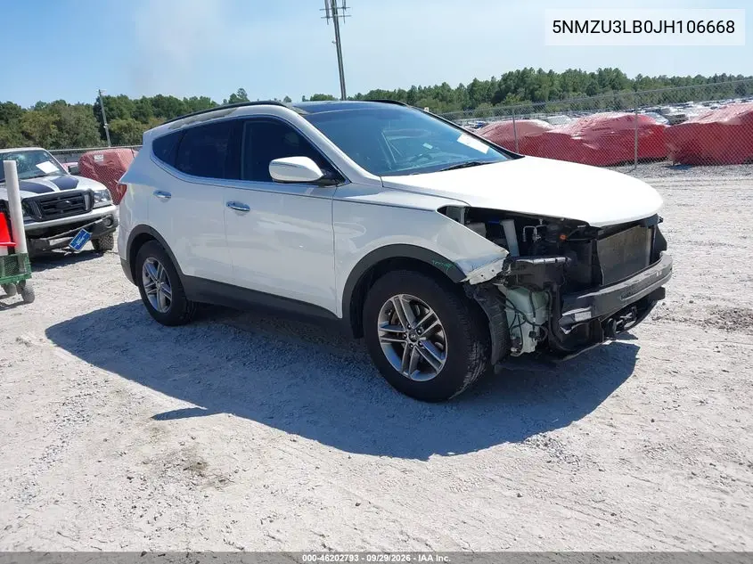 HYUNDAI SANTA FE 2018, VIN 5NMZU3LB0JH106668
